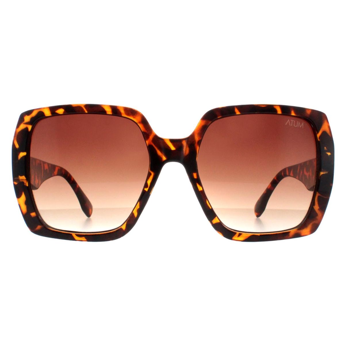 Quadratische Havana Sonnenbrille im Oversized-Look