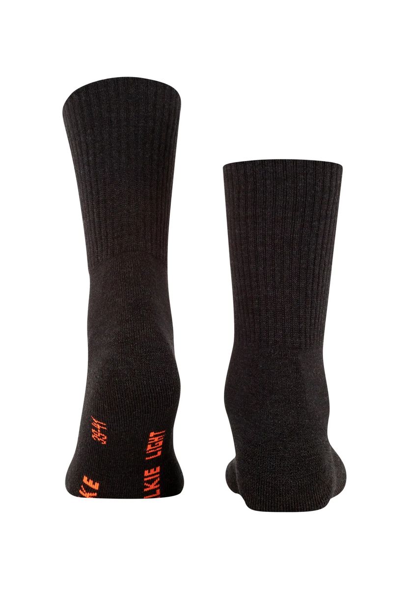 FALKE Walkie Light Trekking- und Wandersocken, klimaregulierende Merinowolle, grau|schwarz, 37/38