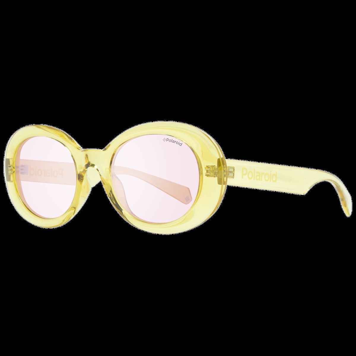 Retro ovale Sonnenbrille mit rosa Gläsern