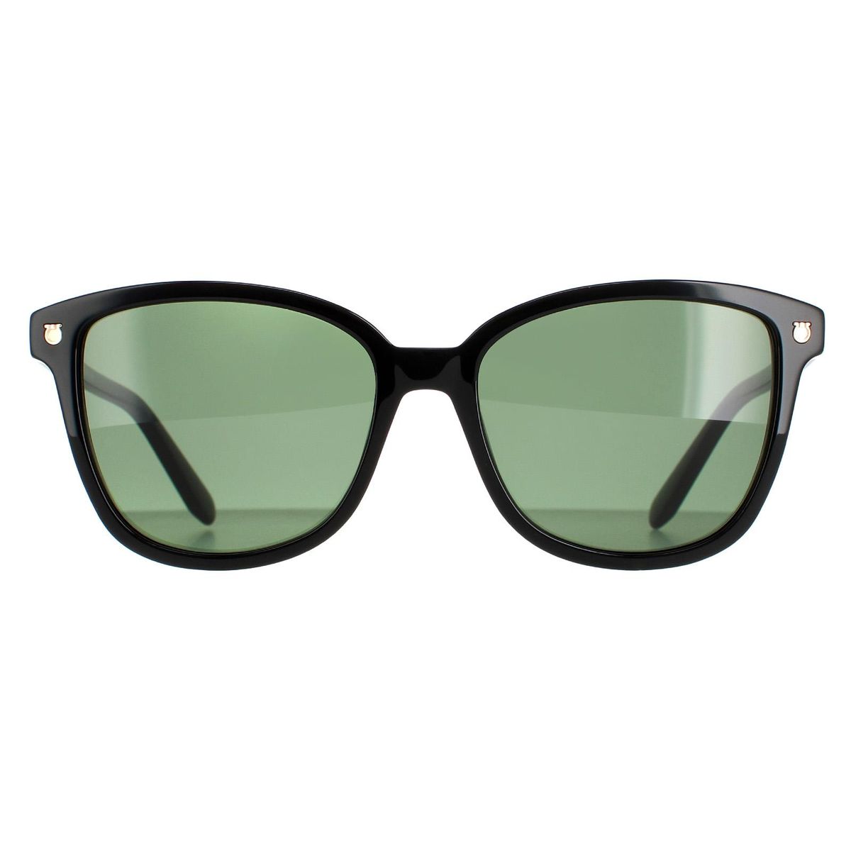 Sonnenbrille mit quadratischem Rahmen und grünen Gläsern