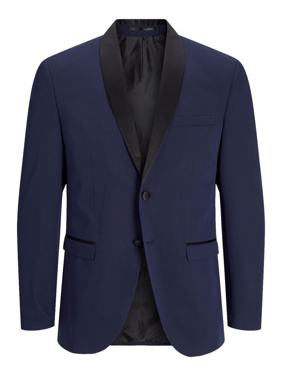 Elegantes marineblaues Sakko mit Schalkragen