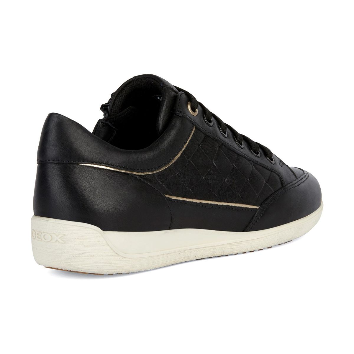 Gesteppte Low-Top Leder-Sneaker
