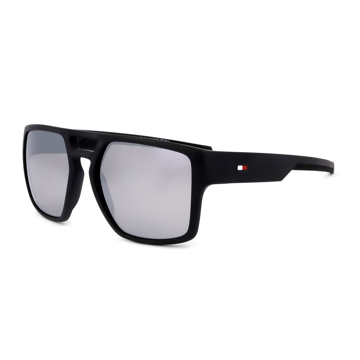 Mattschwarze rechteckige Sonnenbrille