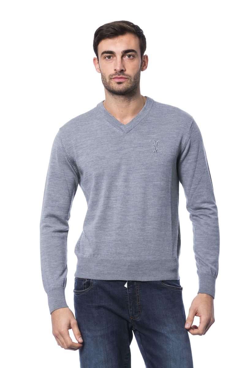 Leichter Herren-Pullover aus Merinowolle mit V-Ausschnitt