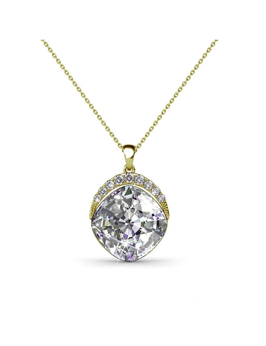 Kristallanhänger-Halskette mit Goldkette