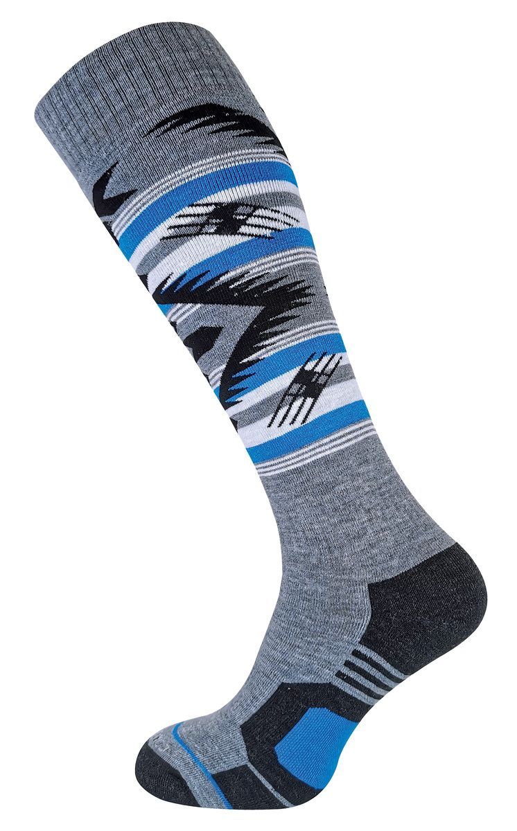 COMODO - Chaussettes Hautes de Snowboard Ski pour Hommes, Femmes - Gris
