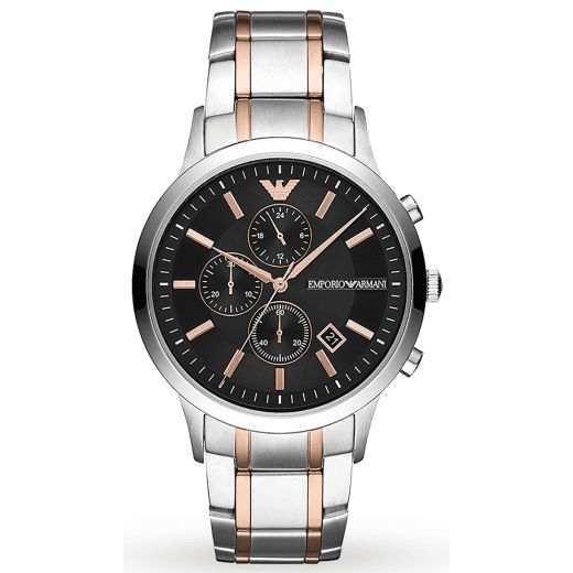Zweifarbige Edelstahl-Chronographenuhr