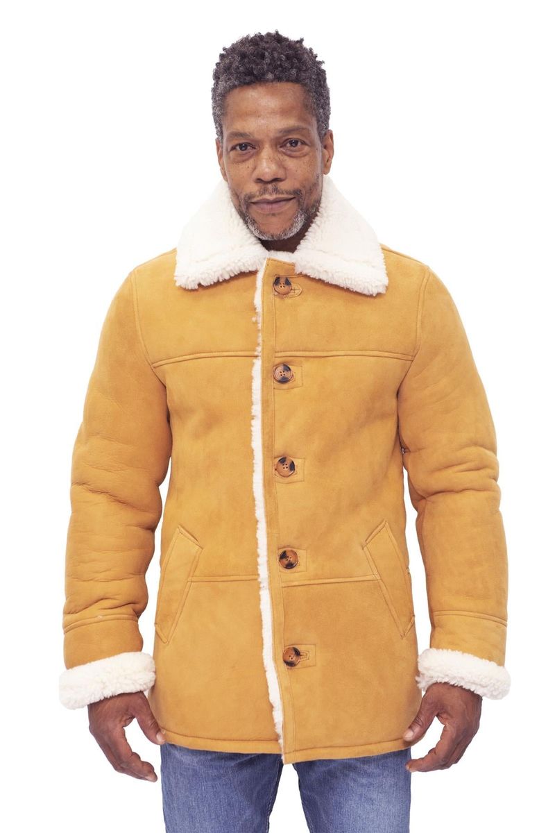Herren Shearling Automantel Auburn