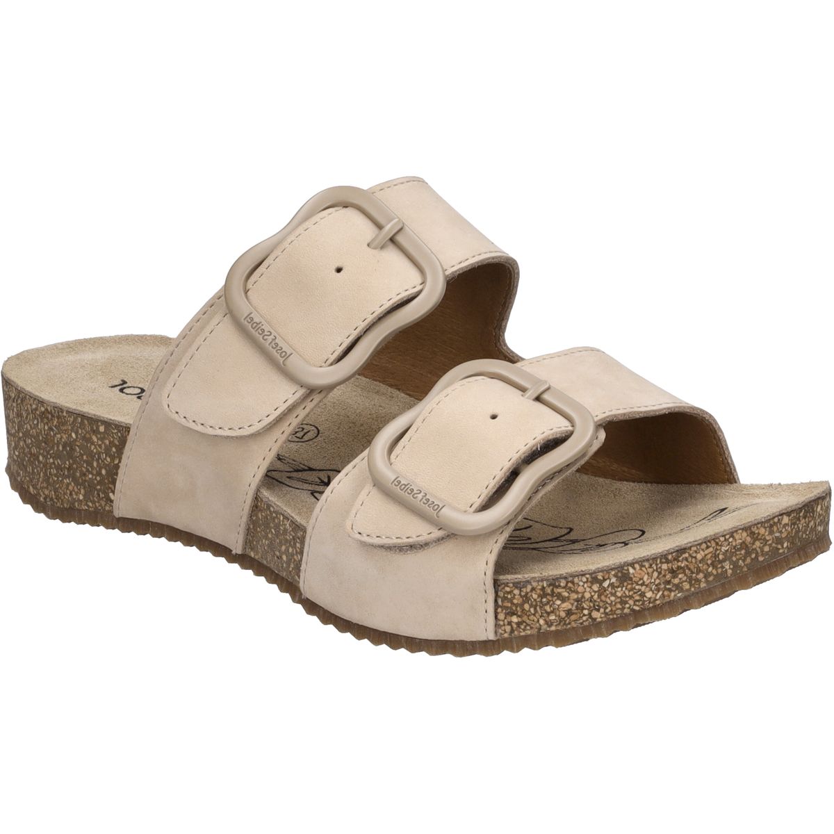Bequeme Nubukleder-Pantolette mit Schnalle