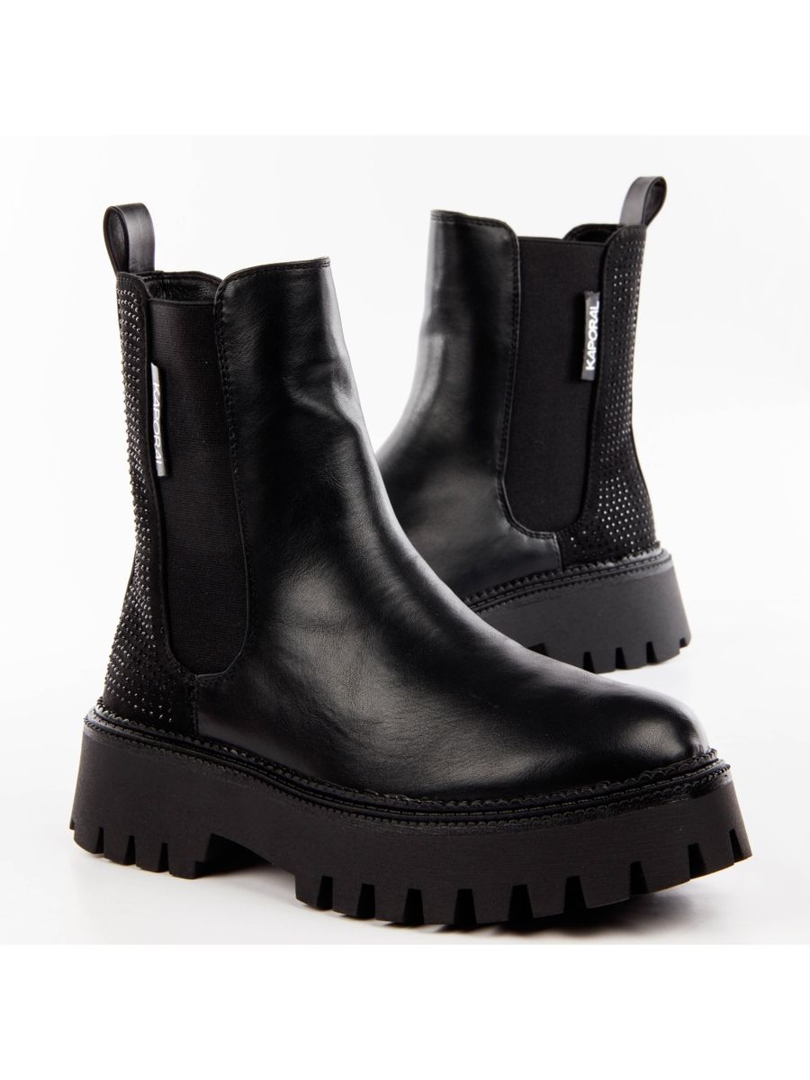 Chelsea-Boots mit Plateausohle und Nieten