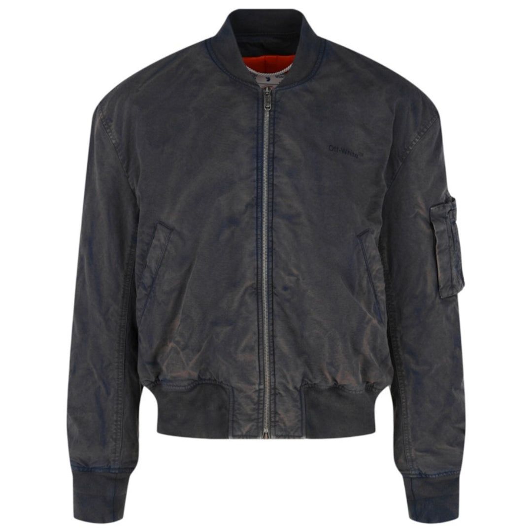 Off-White Vintage Blaue Bomberjacke