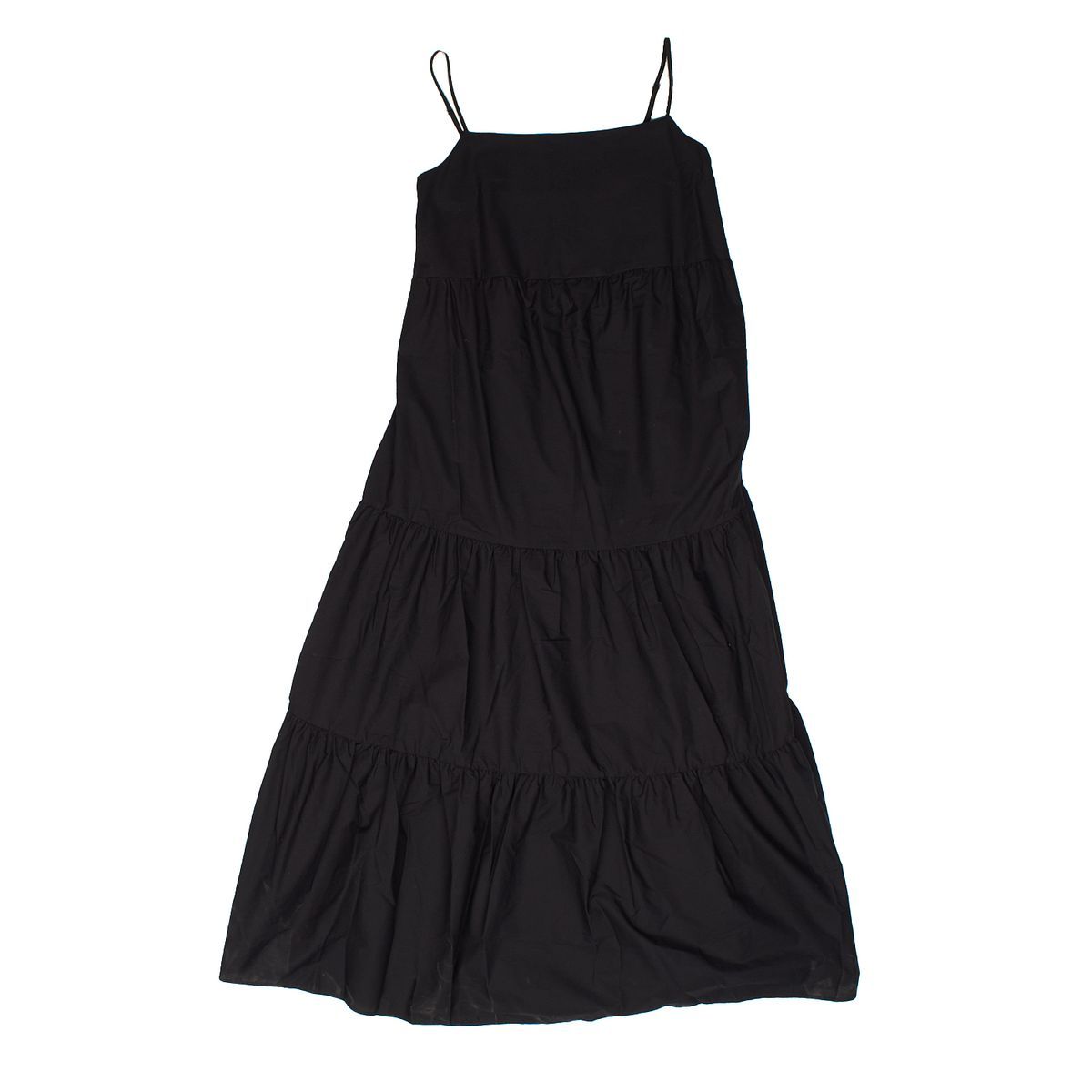 Gestuftes Baumwoll-Maxi-Sommerkleid
