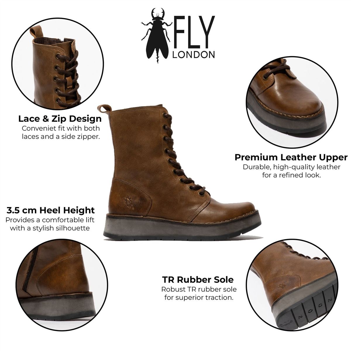 Schnürstiefeletten aus Distressed-Leder