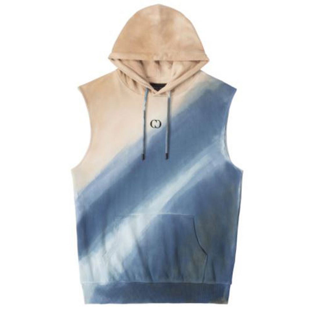 Tie-Dye Ärmelloser Hoodie Weste