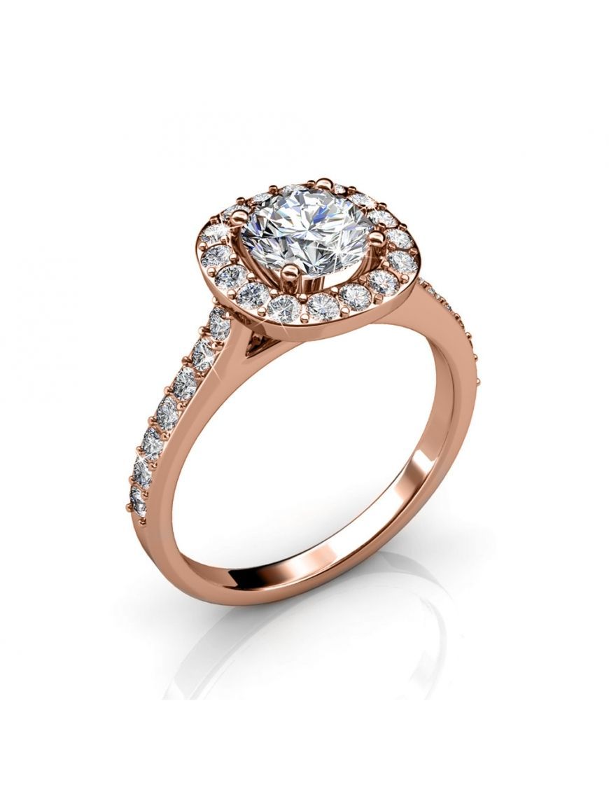 Eleganter Kristallring aus Roségold