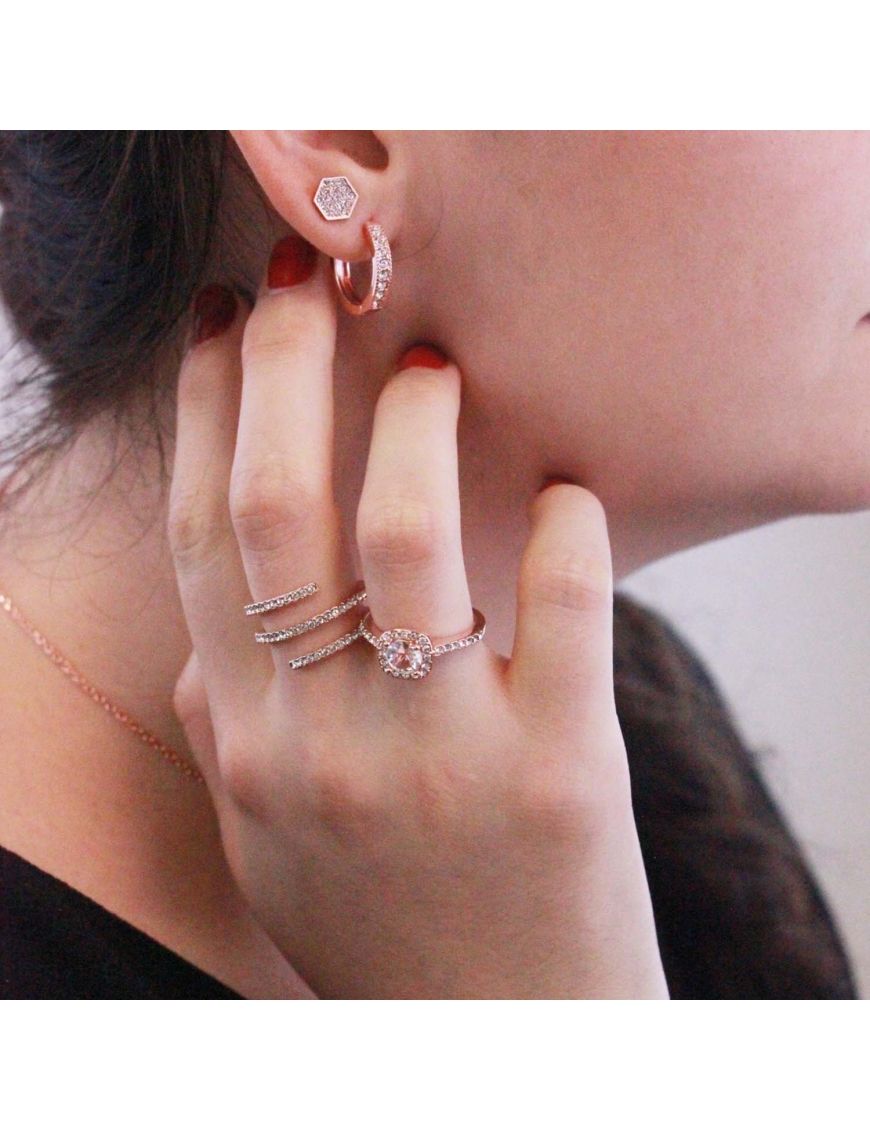 Glamouröser Halo-Ring in Roségold