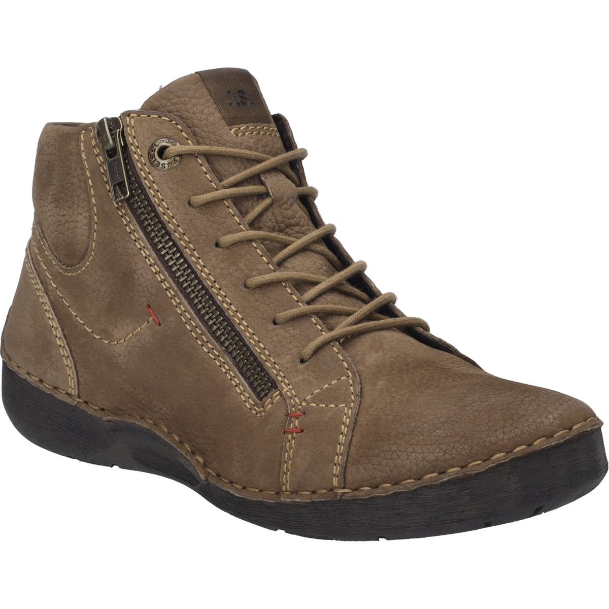 Lederstiefelette mit Reißverschluss