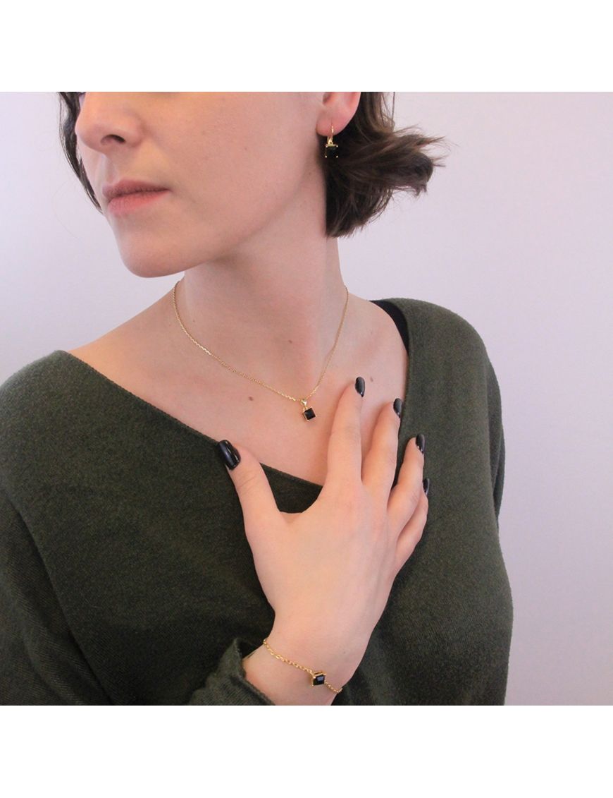 Elegantes Schmuckset im Quadratschliff