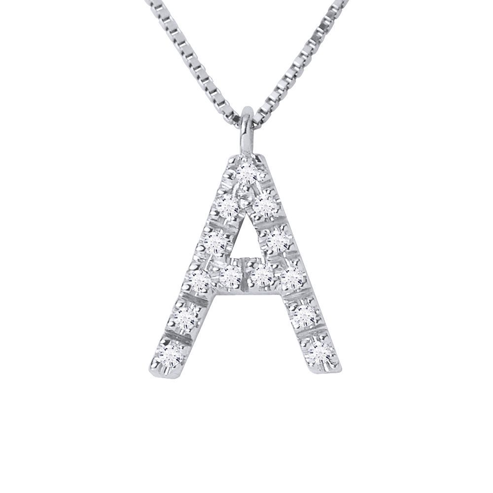 Diamant-Buchstabe 'A' Anhänger Halskette