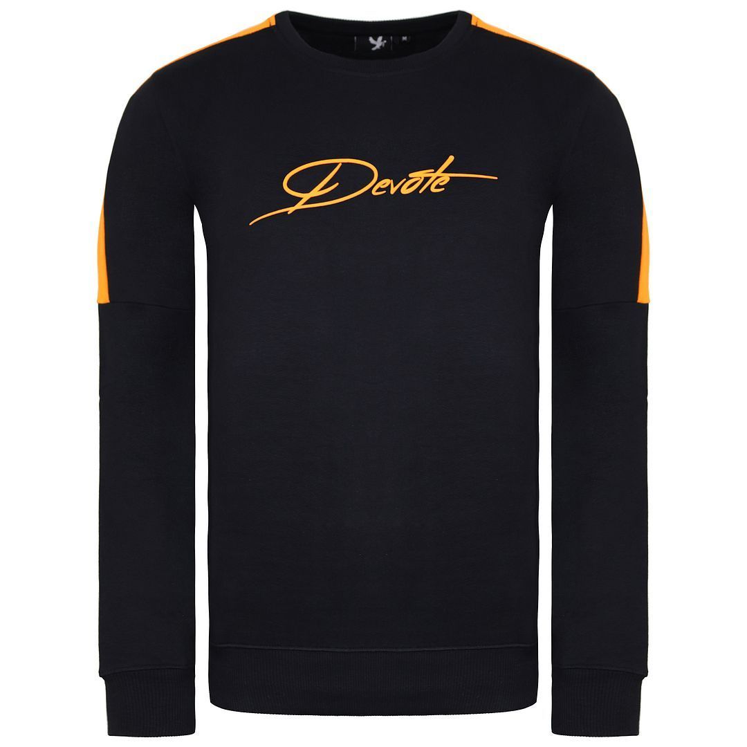 Herren Rundhals Pullover mit Ärmelstreifen