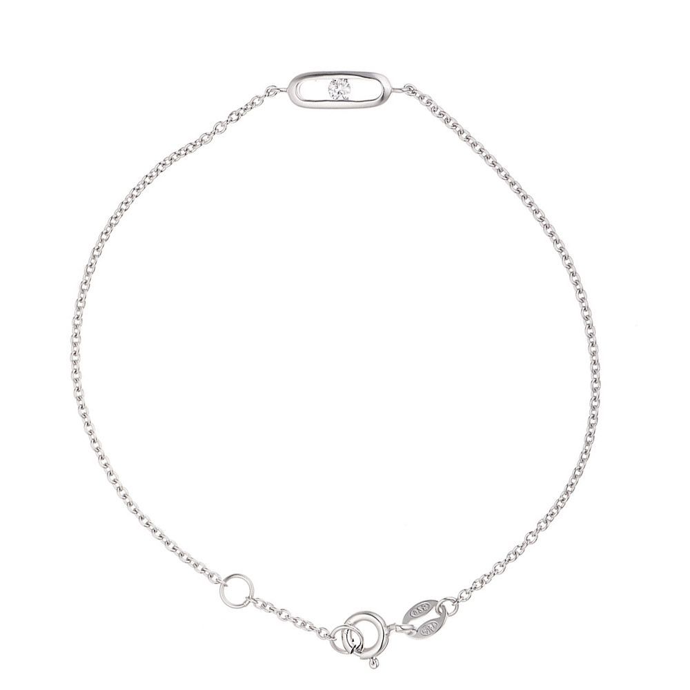Zartes Silberarmband mit Zirkonakzent