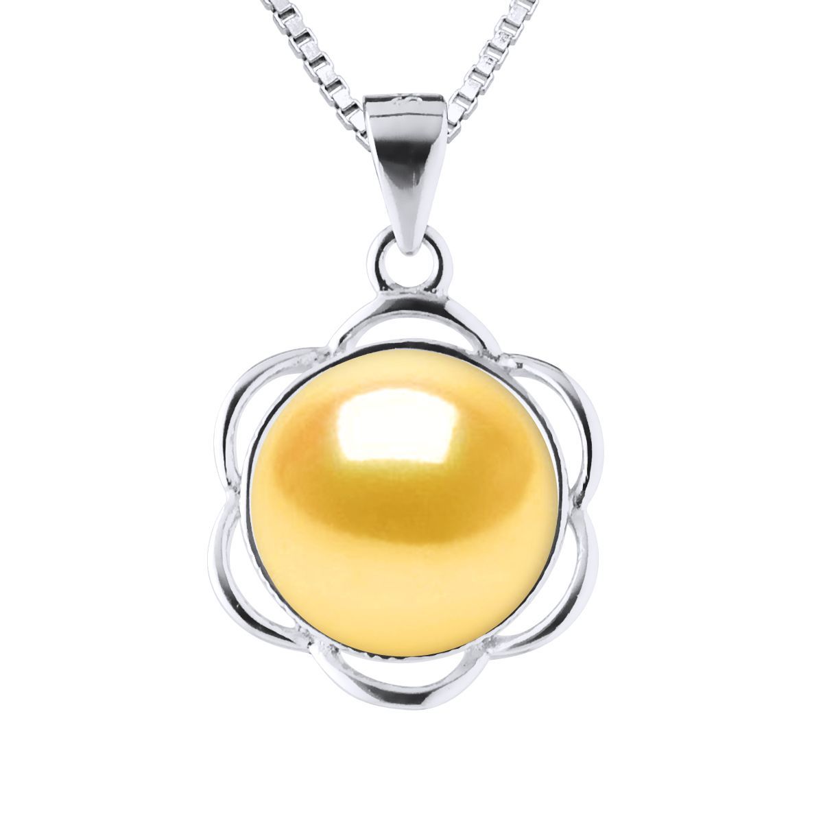 Goldene Süßwasserperlen-Anhänger Halskette