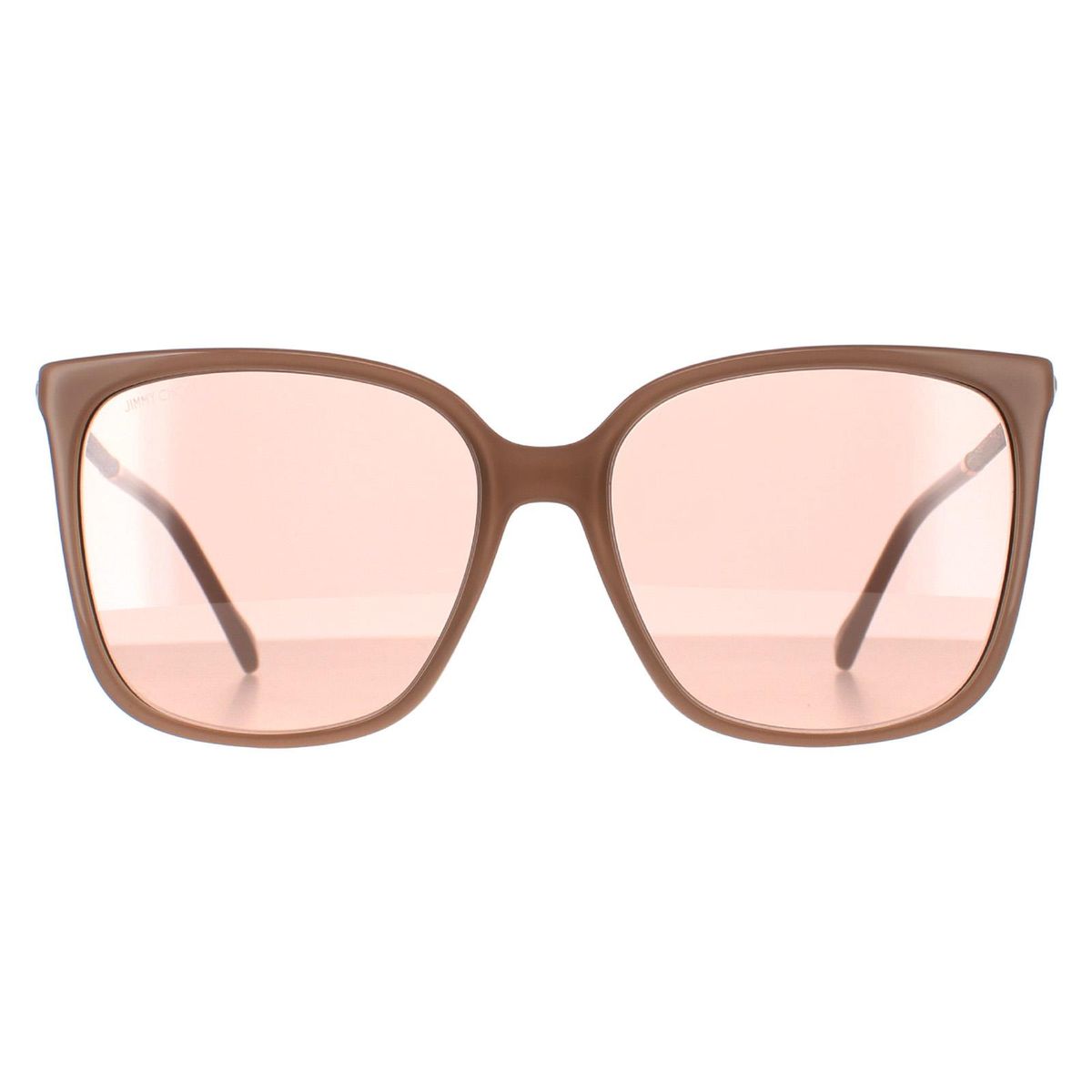 Moderne quadratische Sonnenbrille mit rosa Gläsern