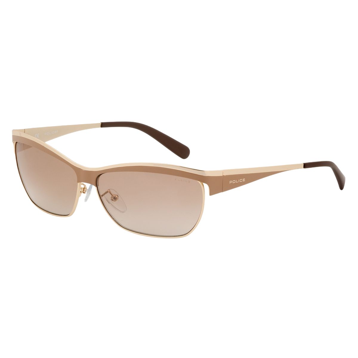 Goldfarbene Sonnenbrille mit braunem Farbverlauf
