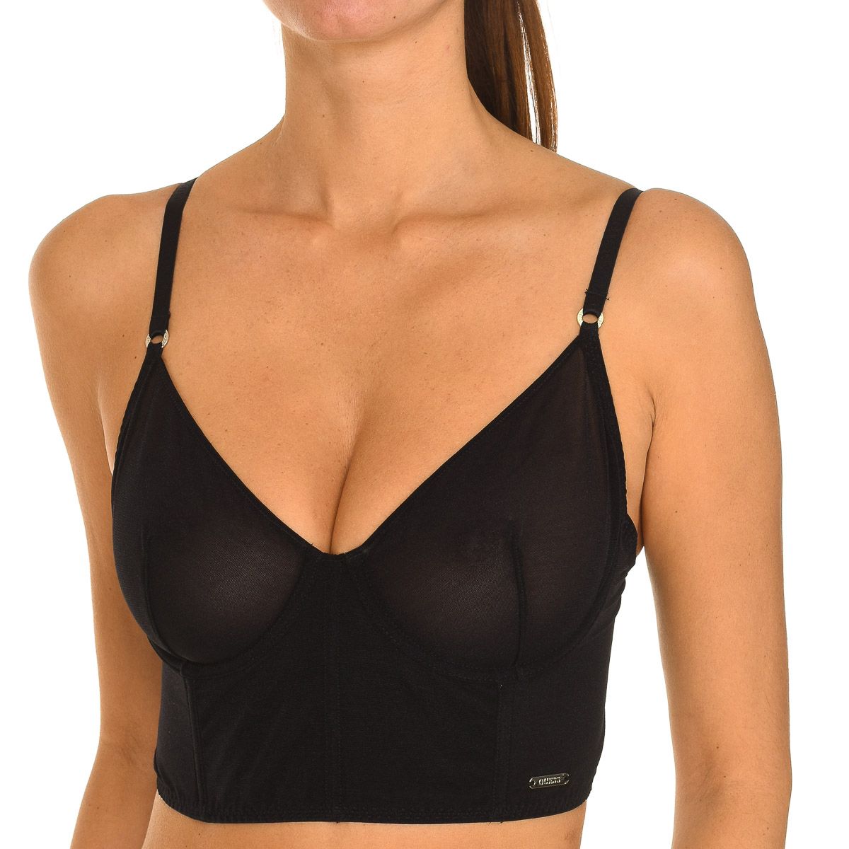 Bustier-BH mit Bügel und Tülldetail