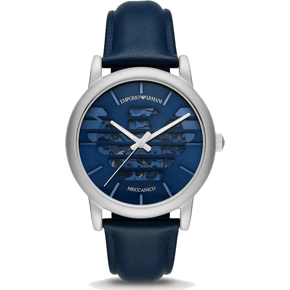 Moderne Automatikuhr mit blauem Band