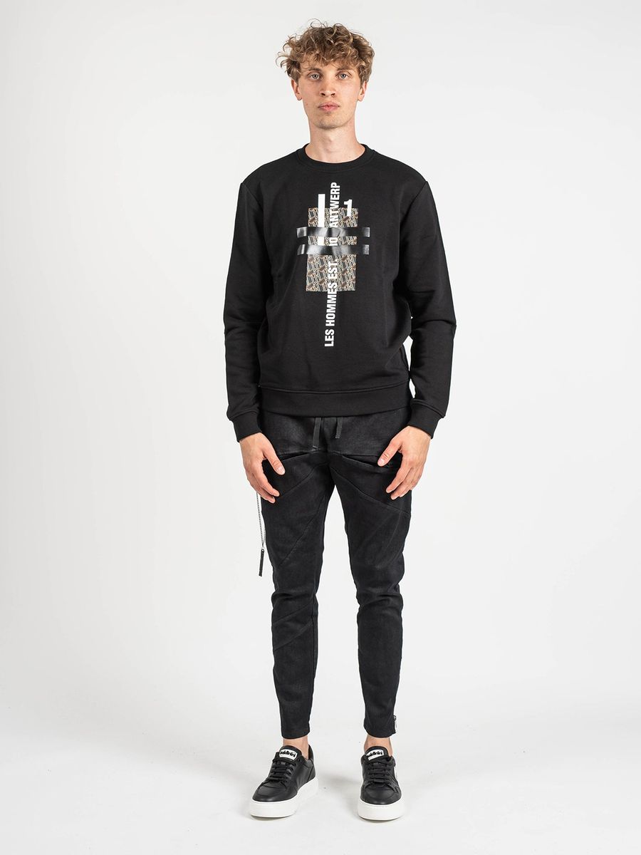 Grafischer Typografie-Jersey-Pullover