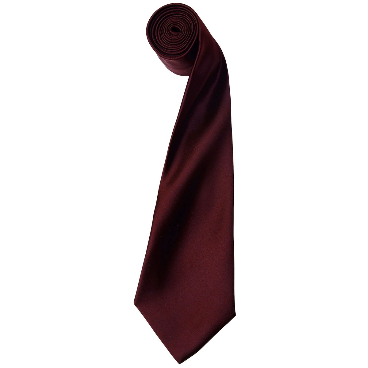 Premier Mens Plain Satin Krawatte (schmale Klinge) (2er-Pack) (Burgund)