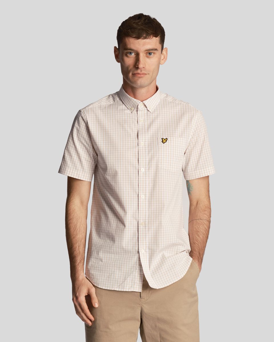 Herren Kurzarm Gingham Hemd