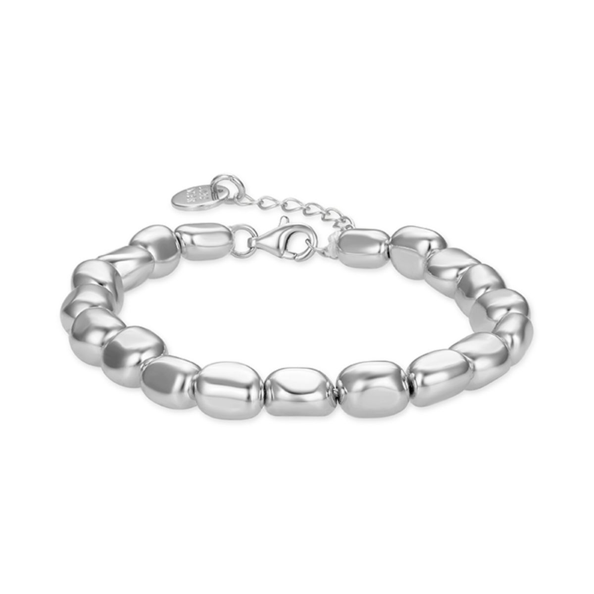 Poliertes Sterlingsilber Nugget Armband
