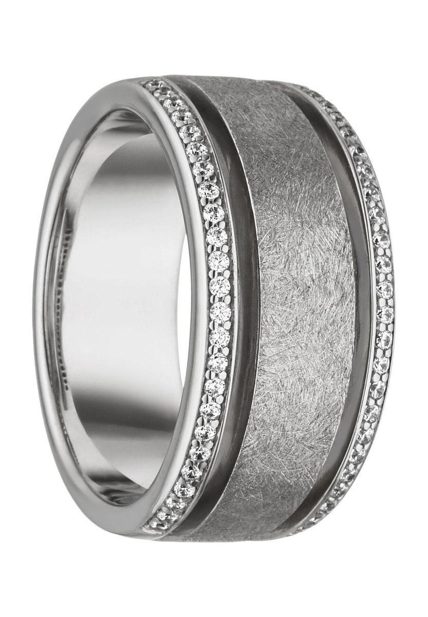 Damen Silberring Bandring Zirkonia