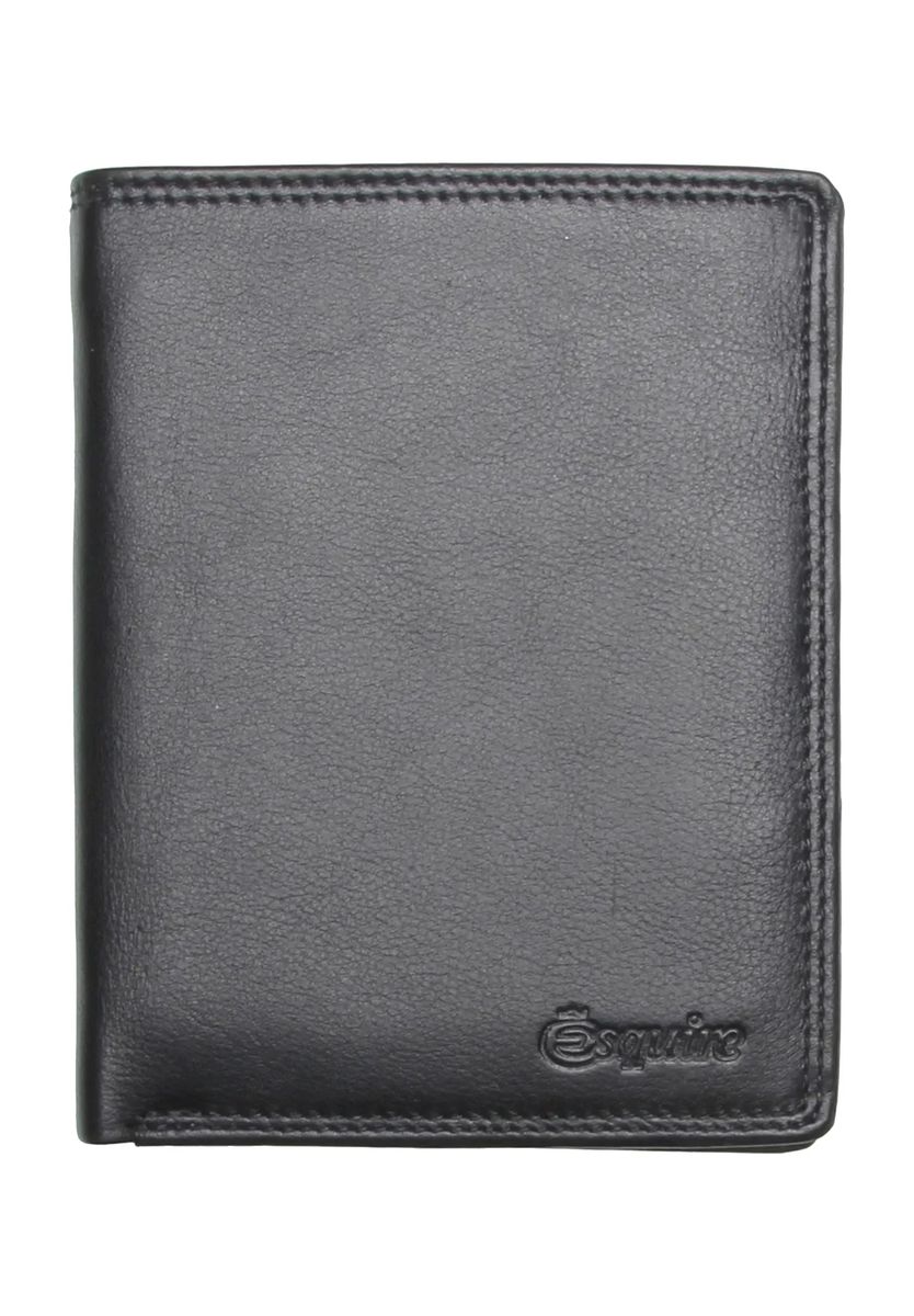 Esquire Geldbörse, Leder, Hochformat, uni, für Herren, schwarz