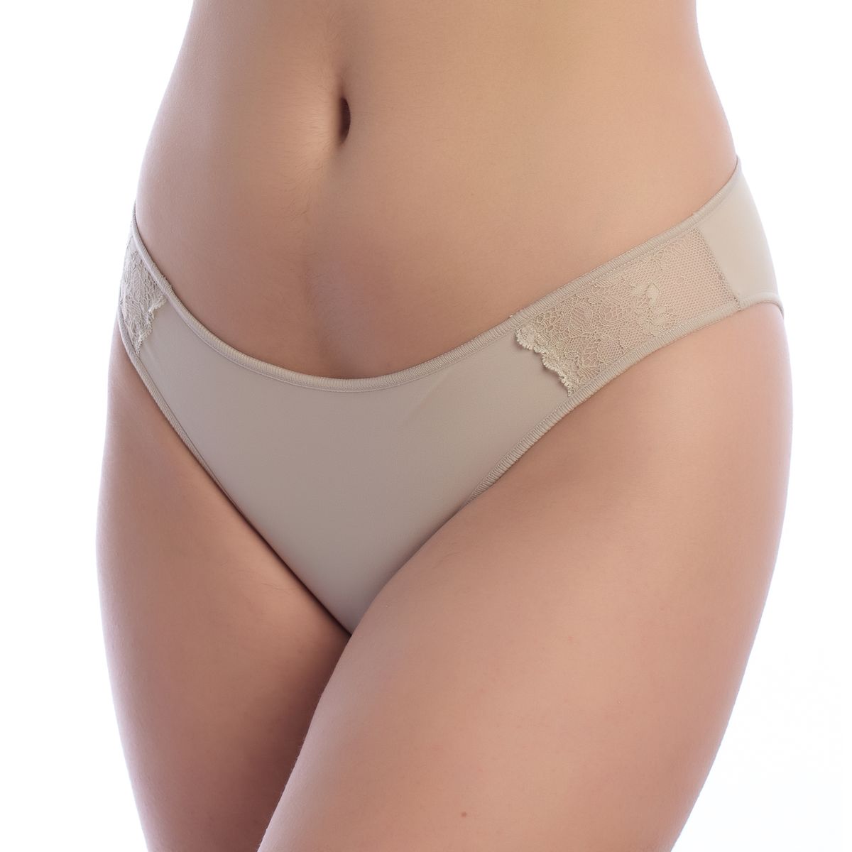Klassischer Bikini-Slip mit Spitzendetail