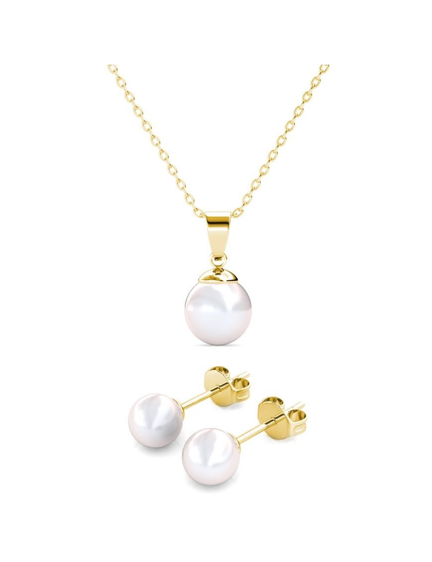 Perlenschmuck-Set mit Goldkette