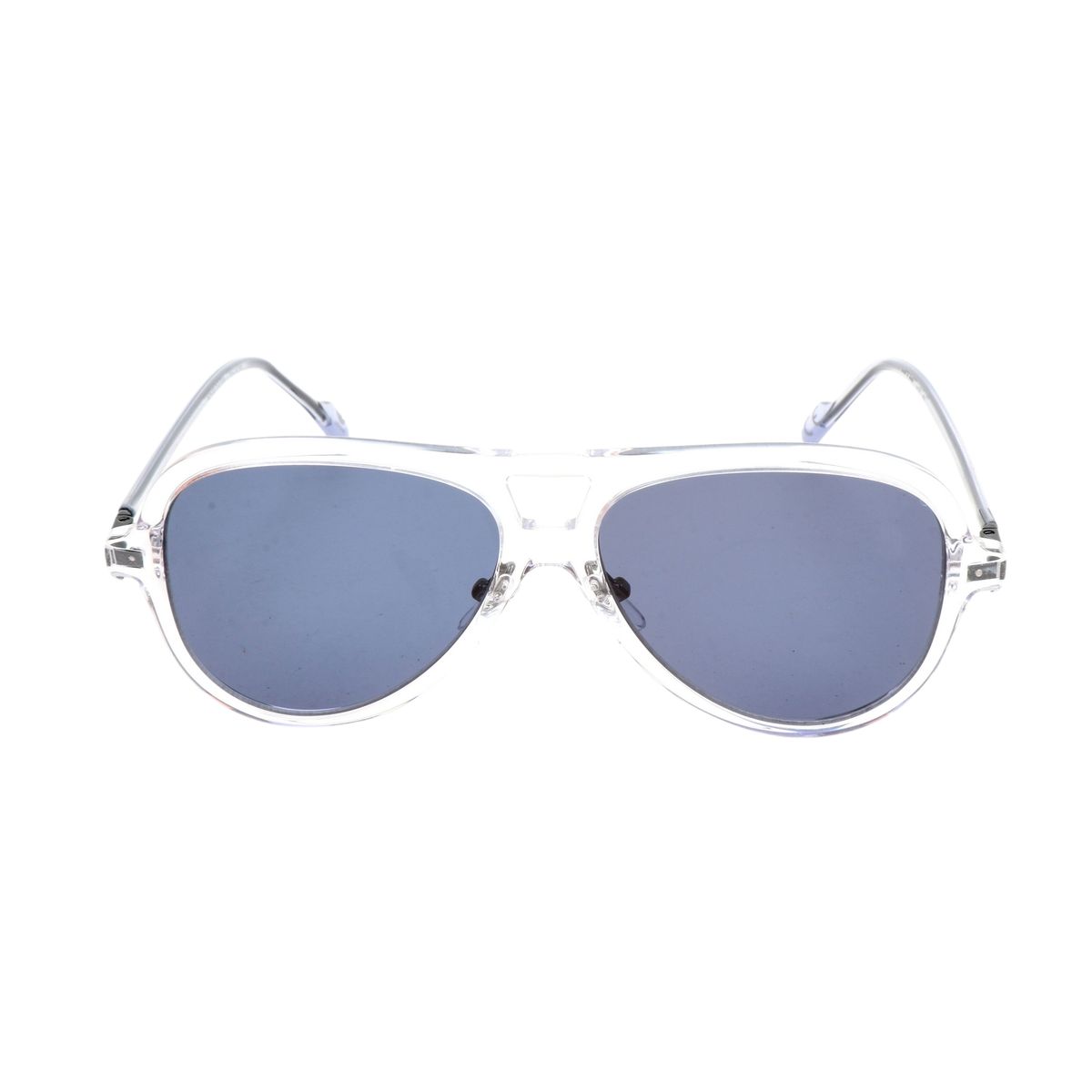 Transparente Pilotenbrille mit grauen Gläsern
