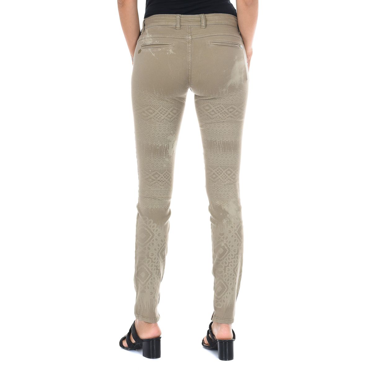 Gemusterte Slim Fit Baumwoll-Chinos