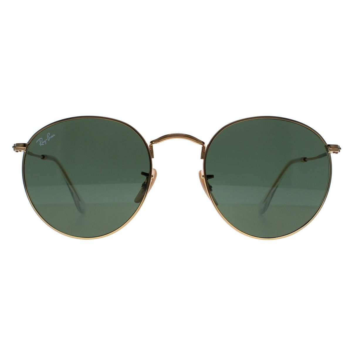 Runde Metall Sonnenbrille mit grünen Gläsern