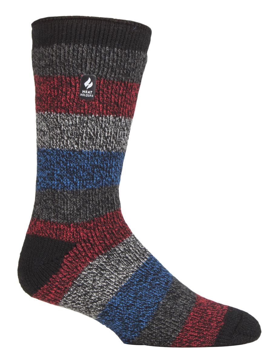 Wärmehalter - Herren extra dicke Thermosocken für den Winter | Warme flauschige Fleece Isolierte Socken | Geschenke für Männer - Schwarz / Grau / Rot (Milan)