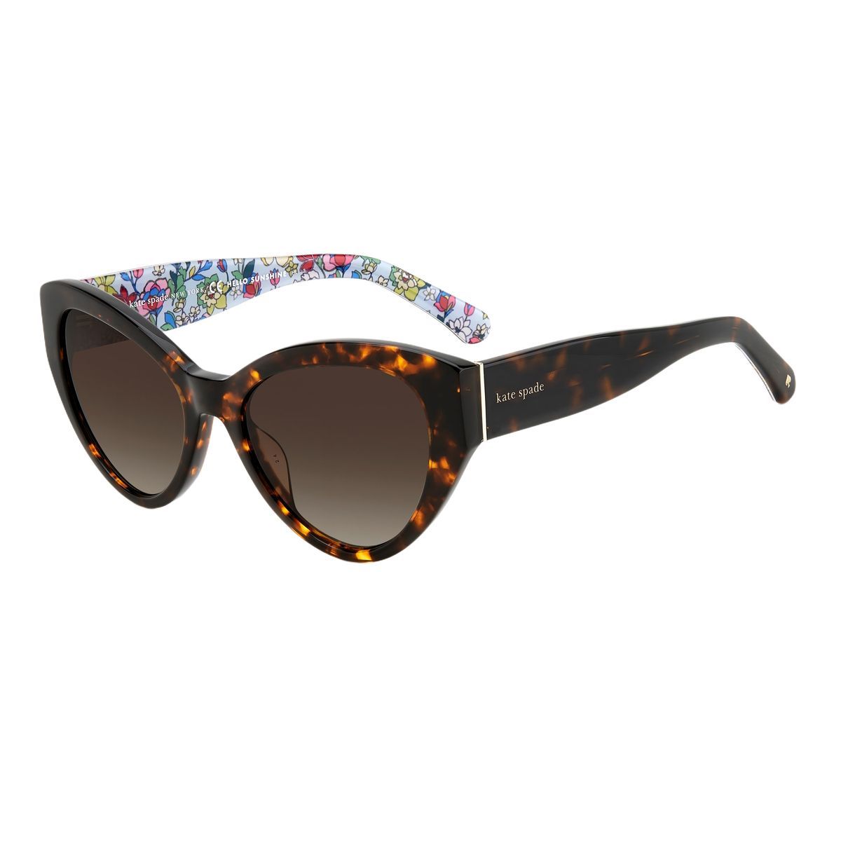 Cat-Eye Sonnenbrille mit floralen Bügeln