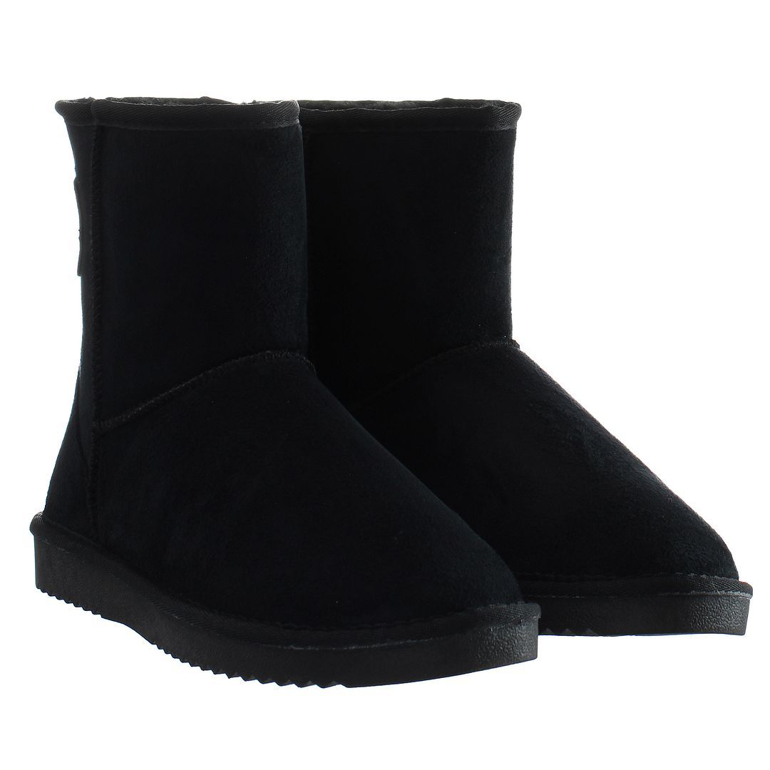 Gefütterte Winterstiefel aus Wildlederimitat