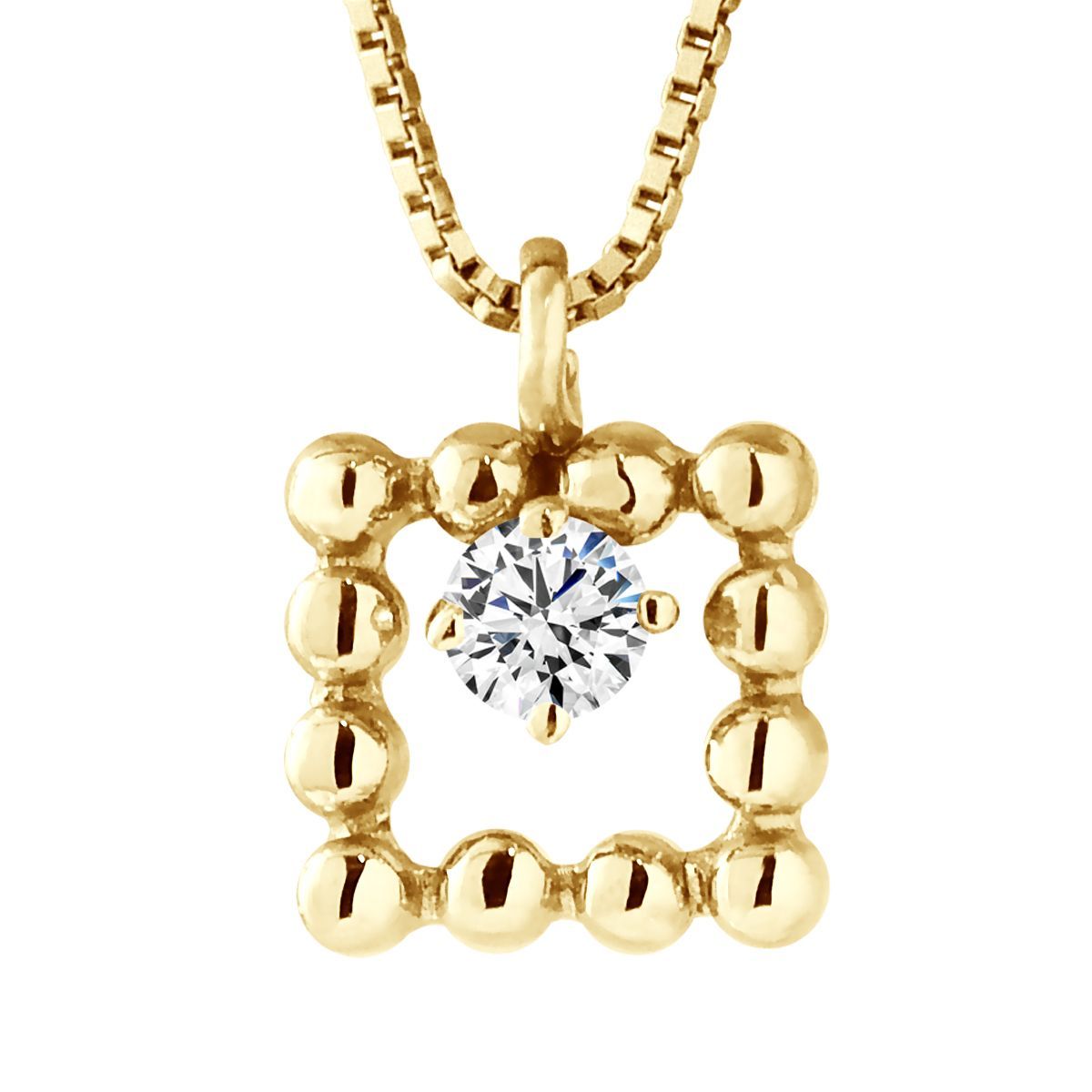Quadratische Goldkette mit Diamant