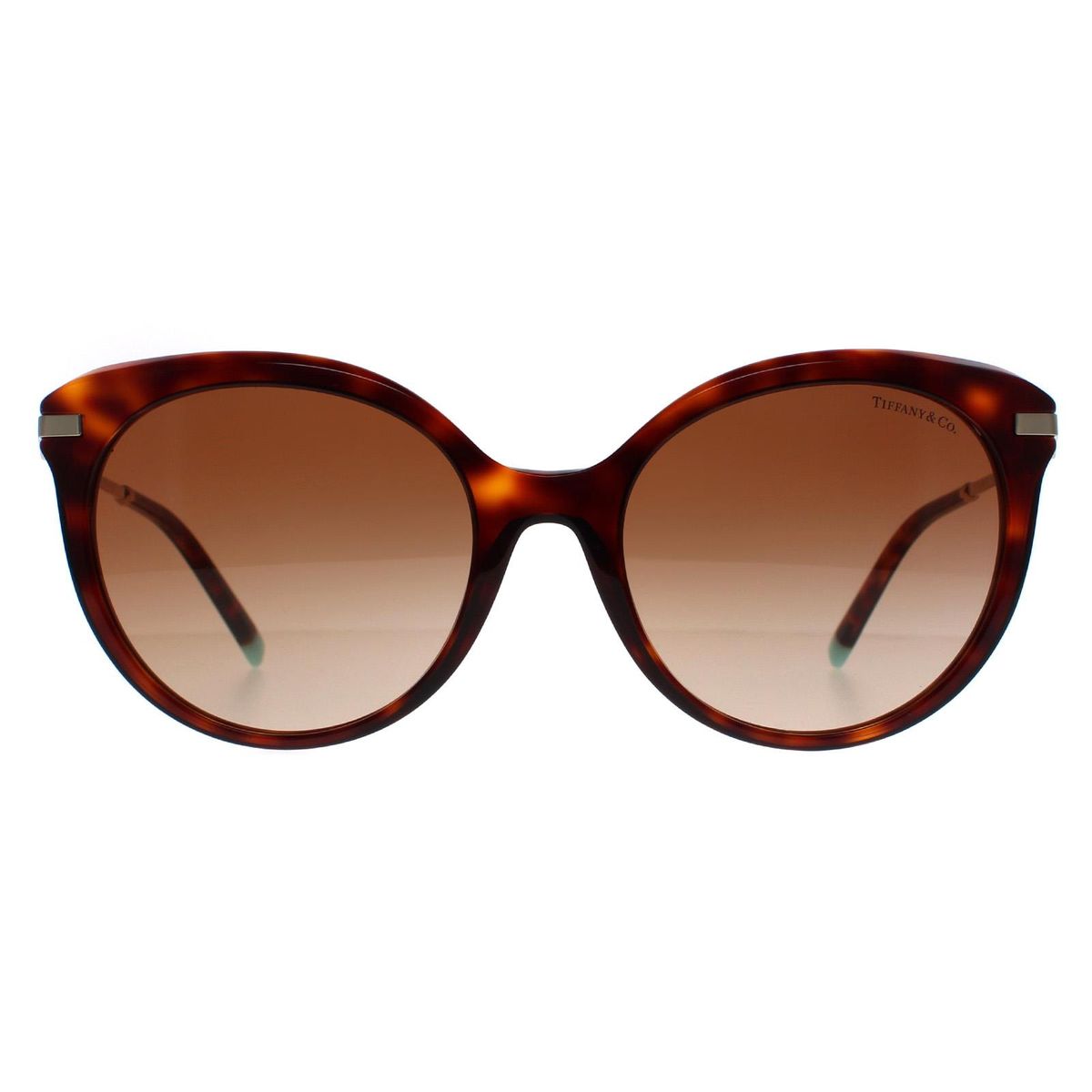 Runde Havana Sonnenbrille mit braunen Farbverlaufsgläsern