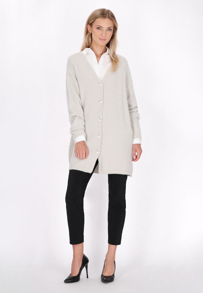Oversized Strickjacke mit V-Ausschnitt