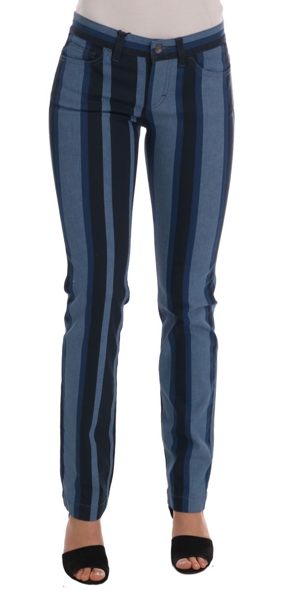 Gestreifte Slim Fit Jeans Girly