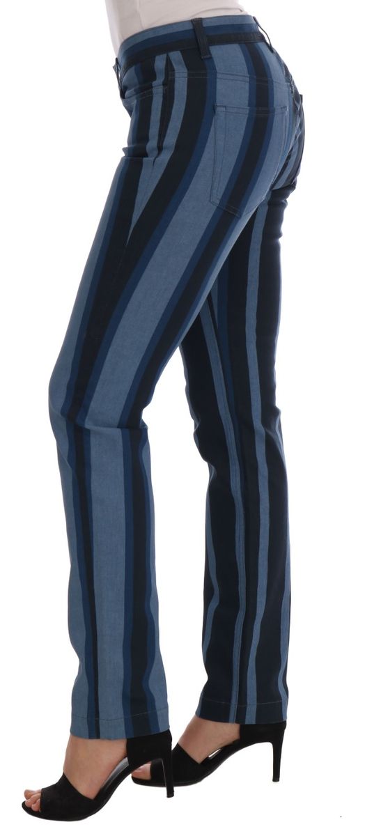 Schmal geschnittene Jeans mit Längsstreifen