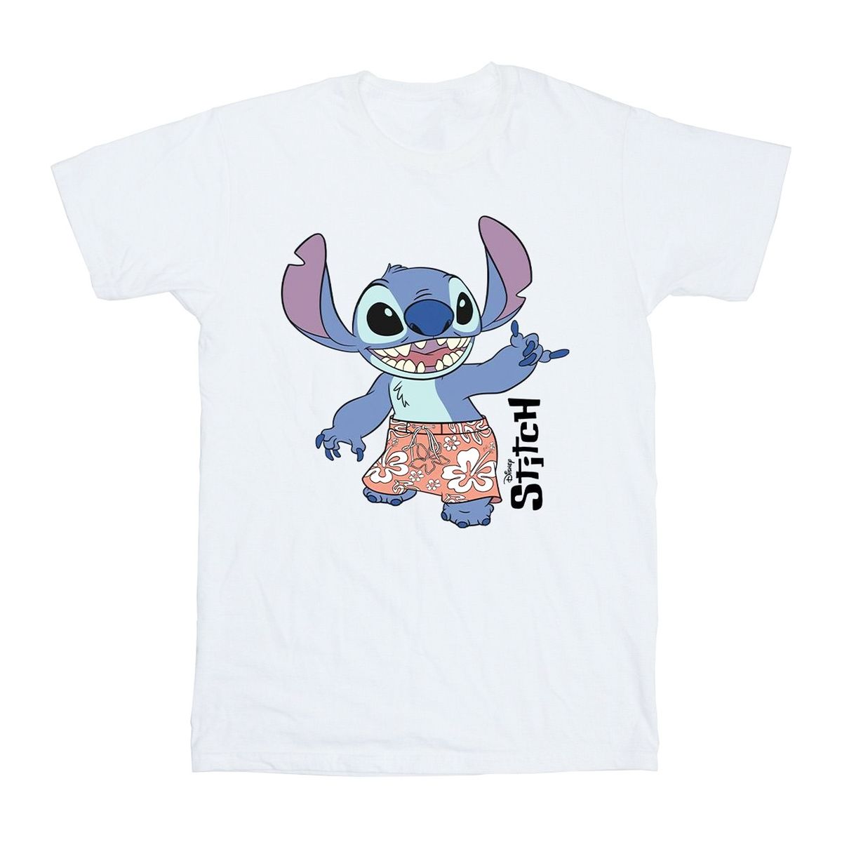 Stitch Grafikdruck Baumwoll T-Shirt